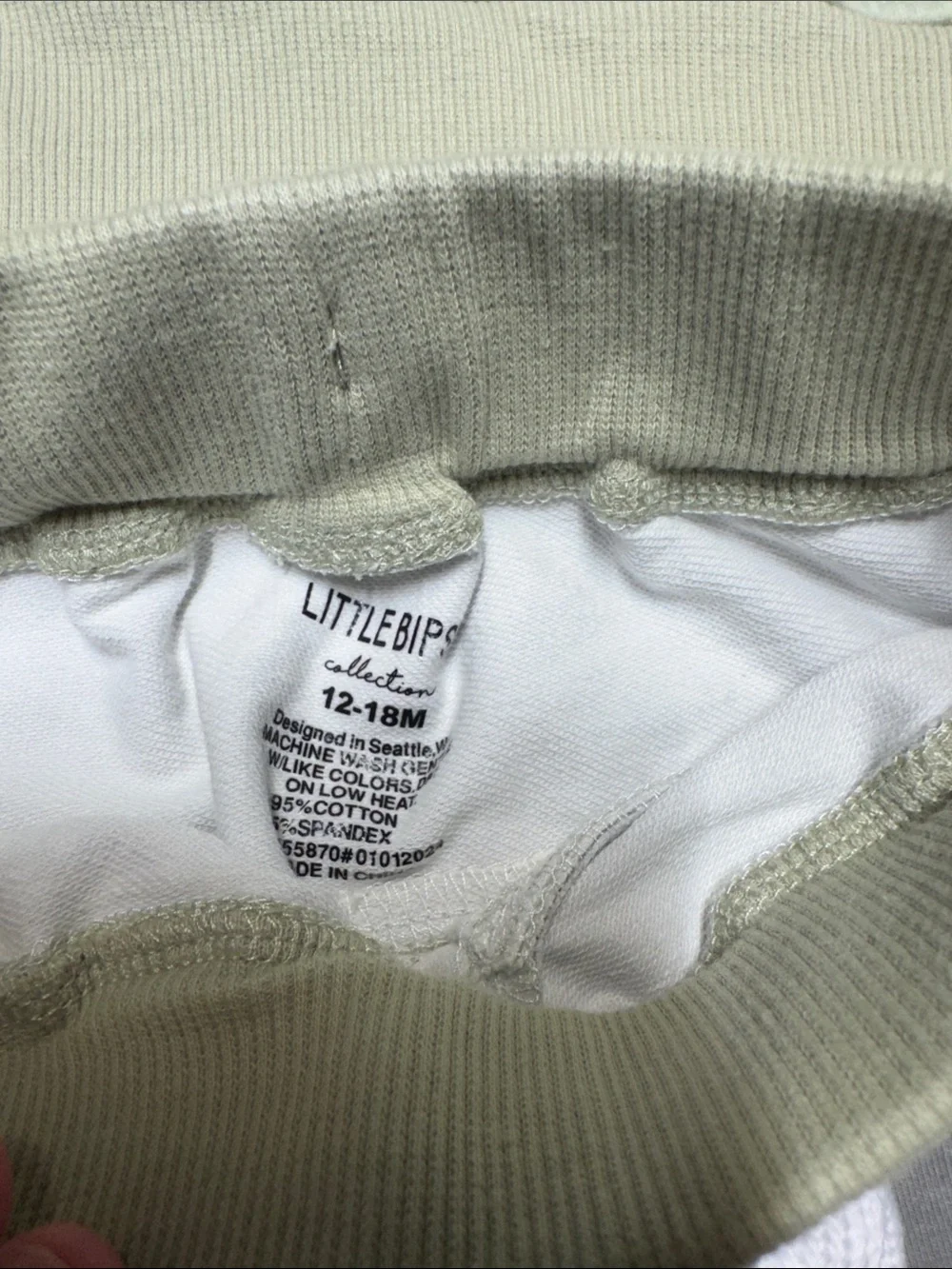 Little Bipsy Sage, Gray & White Striped Hooded Pajama Set